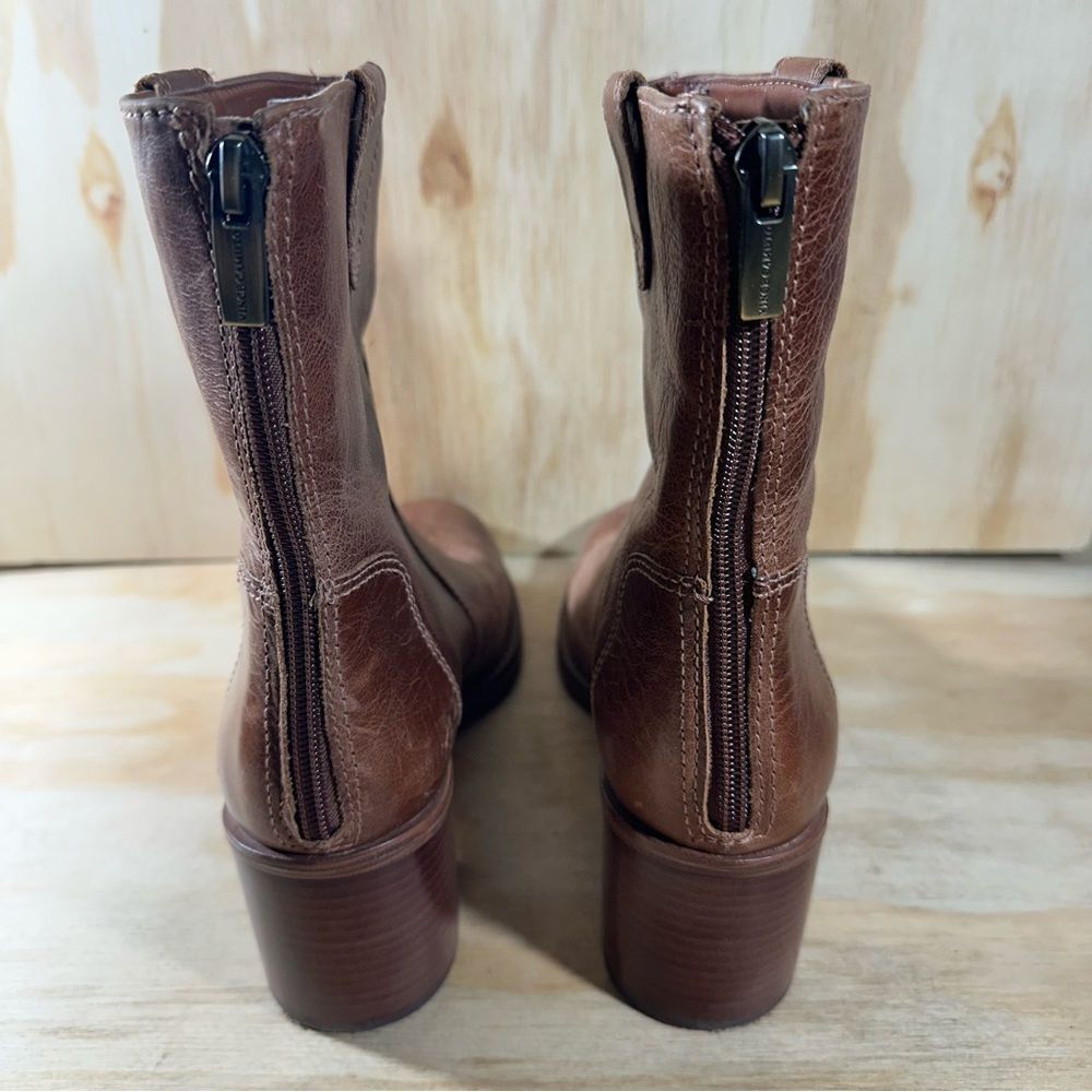 Vince Camuto Brown Leather Ankle Boots Women’s Size 7.5 - Picture 5 of 9